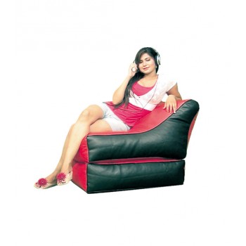 Convertible Lounger Red and Black